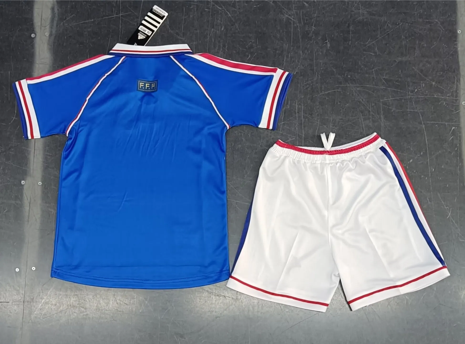 1998 France Home & Away Retro Children's Kit | Kids Zidane France away jersey and shorts