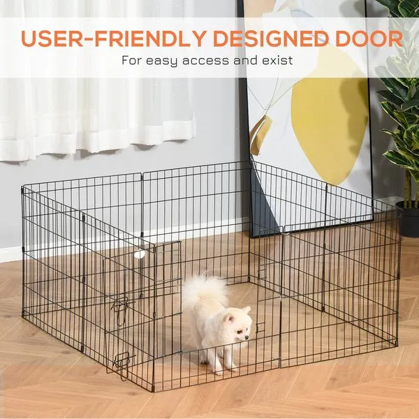 24-Inch 8 Panel Multifunction Cage For Small Animal Pets