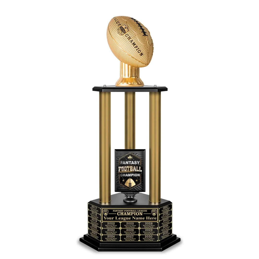 26”-36” Gold Column Fantasy Football Perpetual Trophy