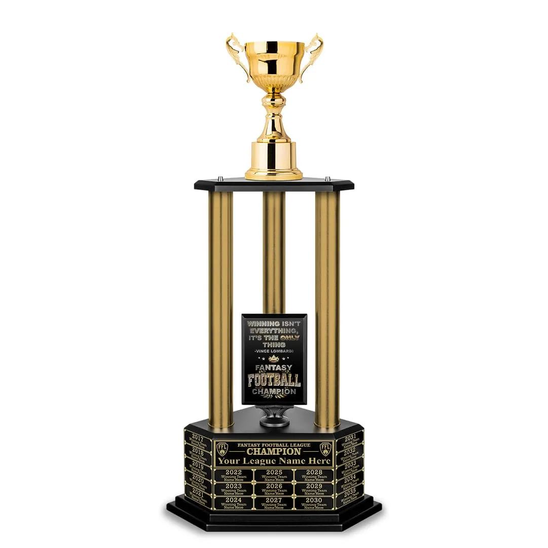 26”-36” Gold Column Fantasy Football Perpetual Trophy