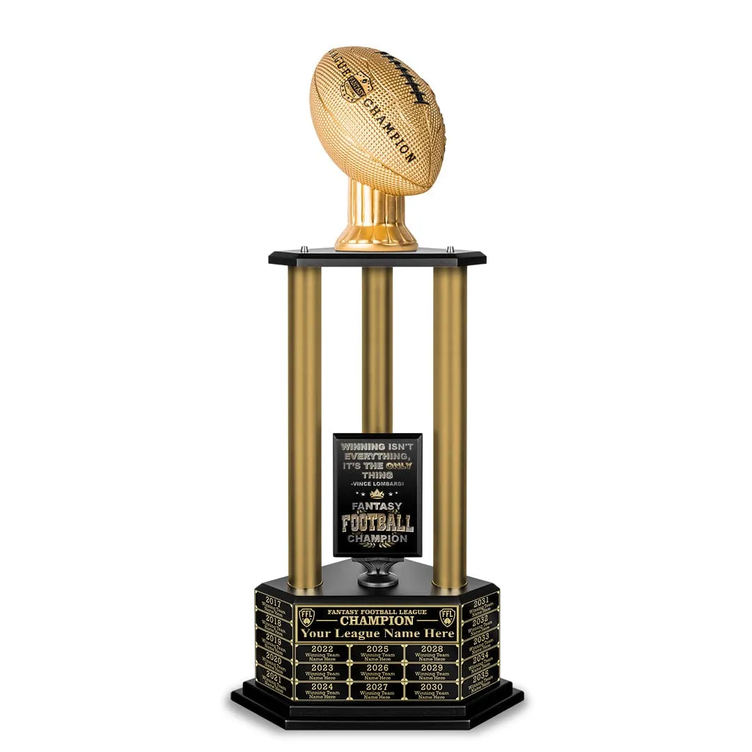 26”-36” Gold Column Fantasy Football Perpetual Trophy