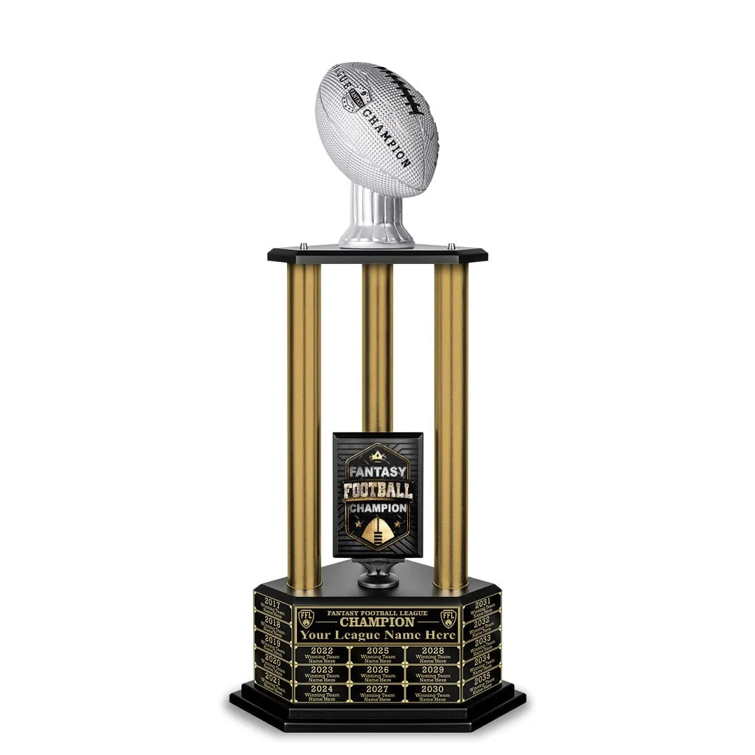 26”-36” Gold Column Fantasy Football Perpetual Trophy