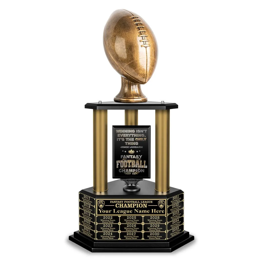 26”-36” Gold Column Fantasy Football Perpetual Trophy