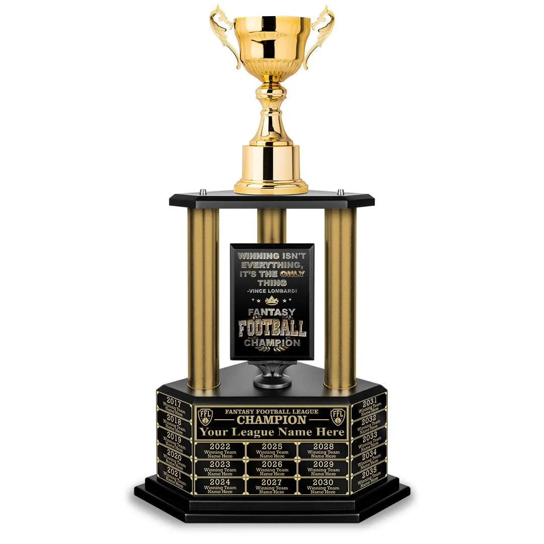 26”-36” Gold Column Fantasy Football Perpetual Trophy