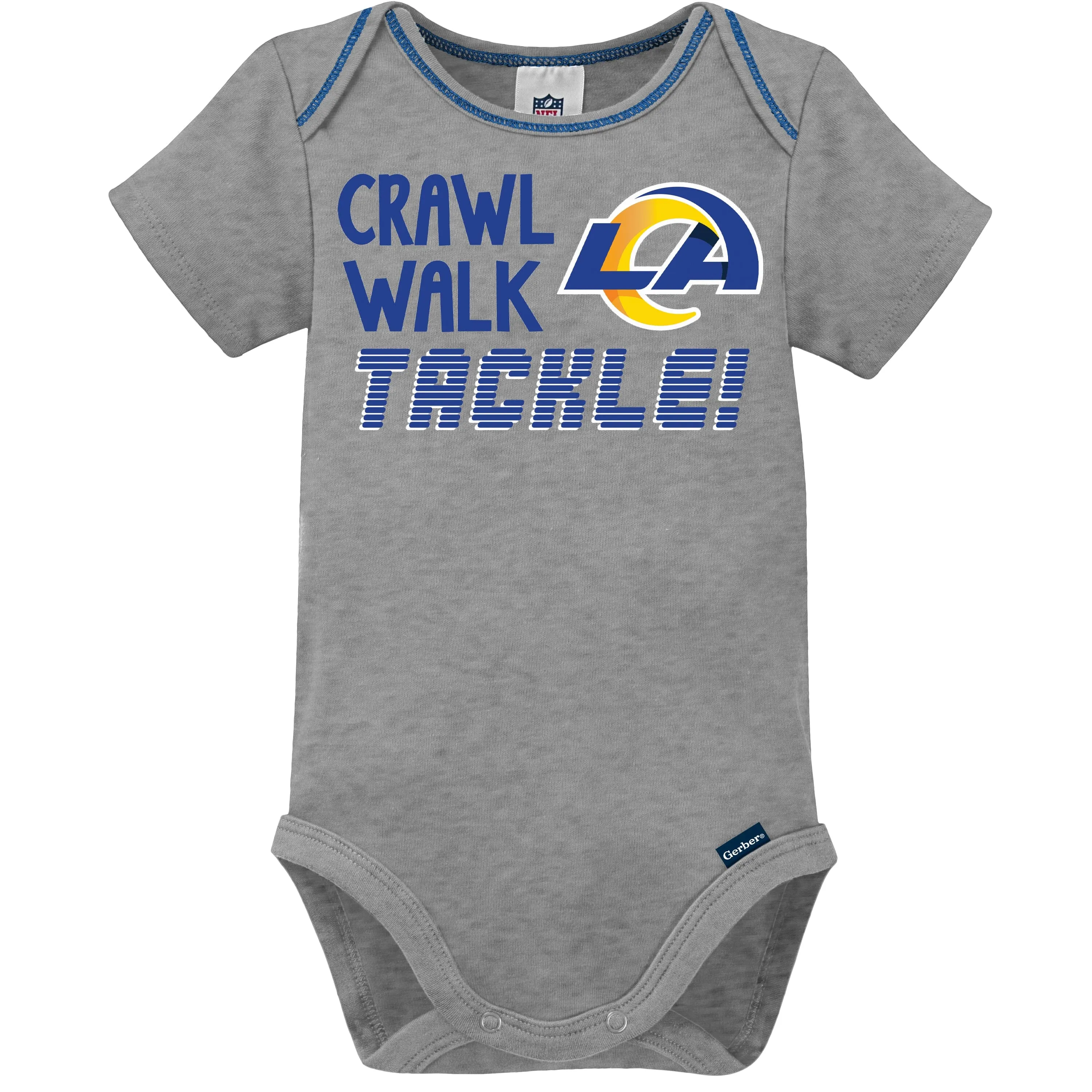 3-Pack Baby Boys Rams Short Sleeve Bodysuits