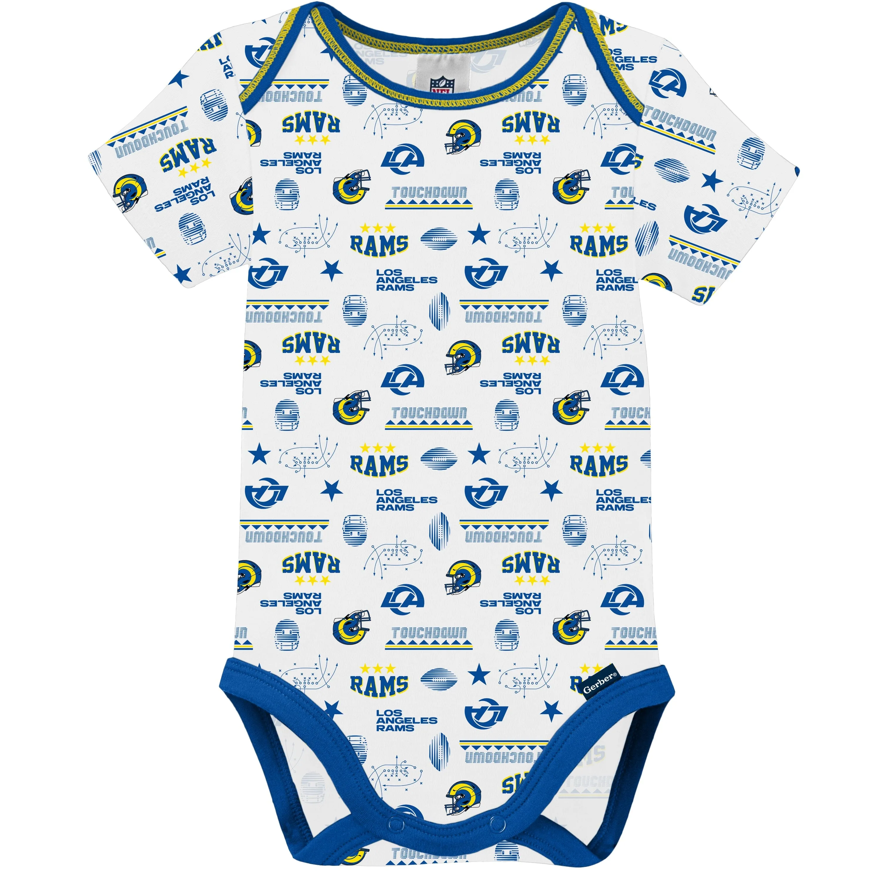 3-Pack Baby Boys Rams Short Sleeve Bodysuits