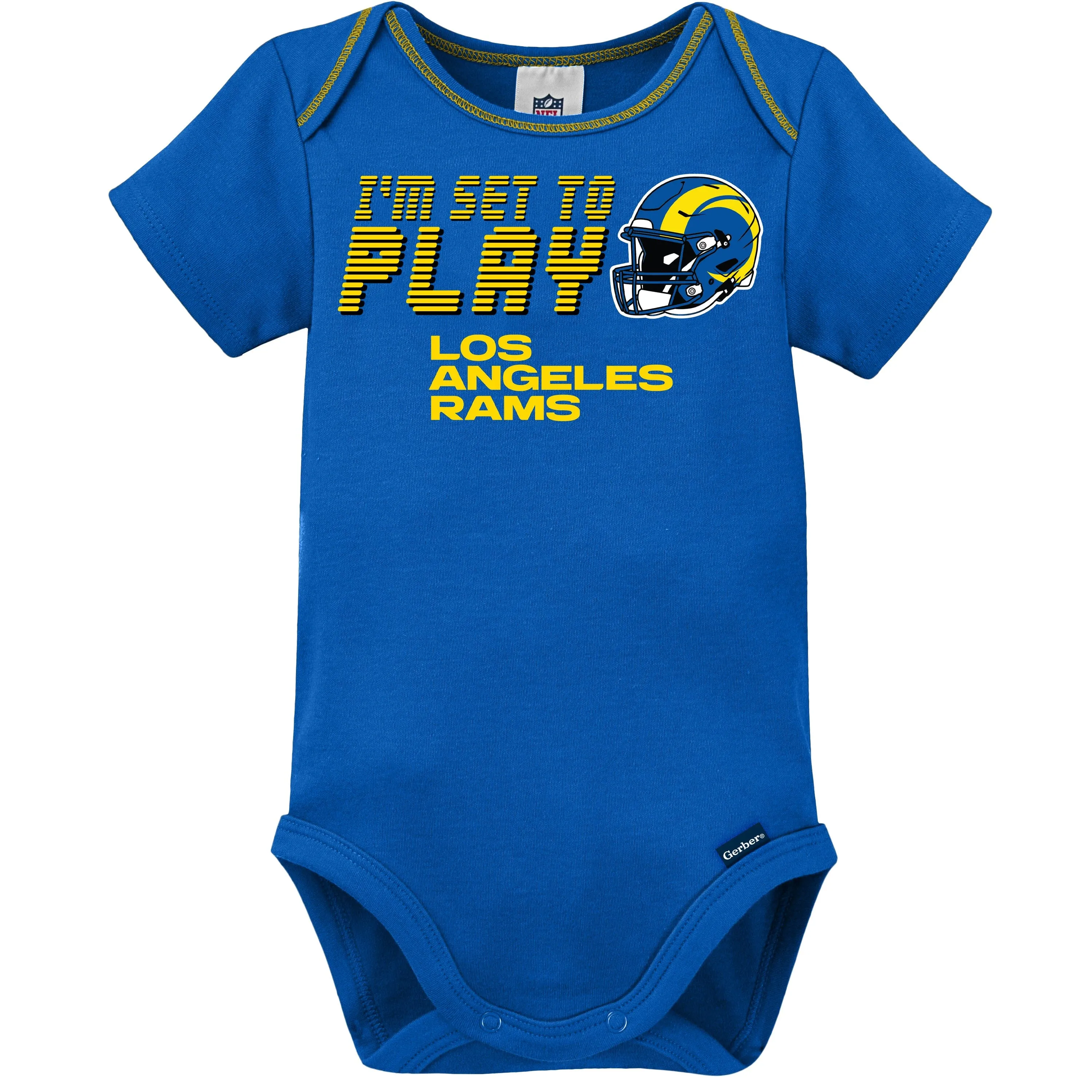 3-Pack Baby Boys Rams Short Sleeve Bodysuits