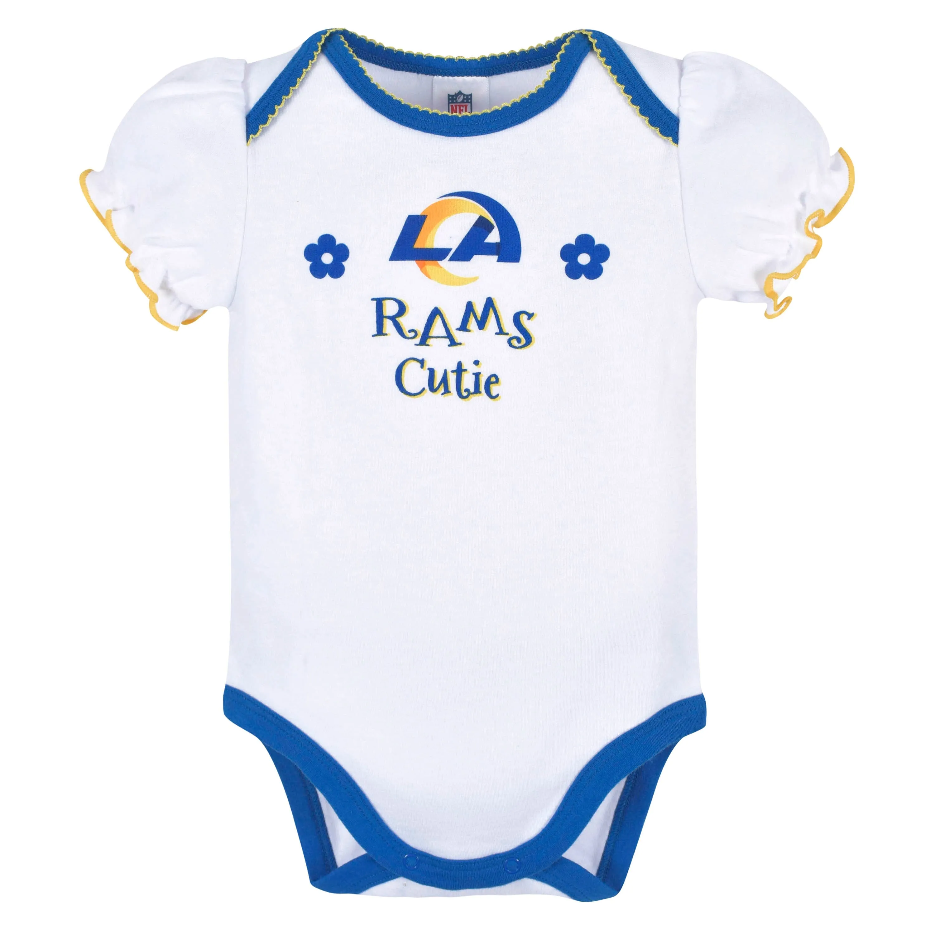 3-Pack Baby Girls Rams Short Sleeve Bodysuits