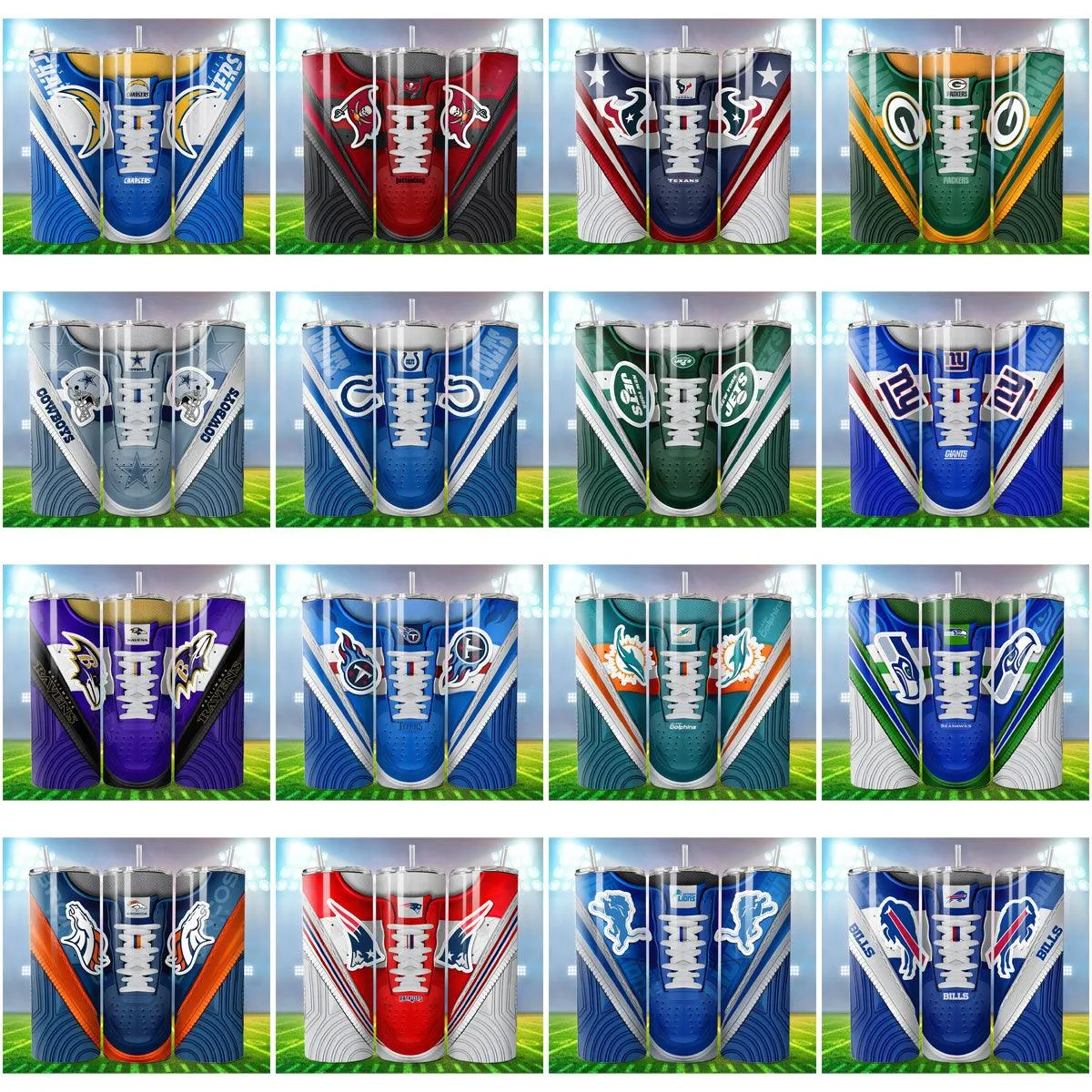 32 SNEAKER FOOTBALL Teams Tumbler Wrap Bundle JPG