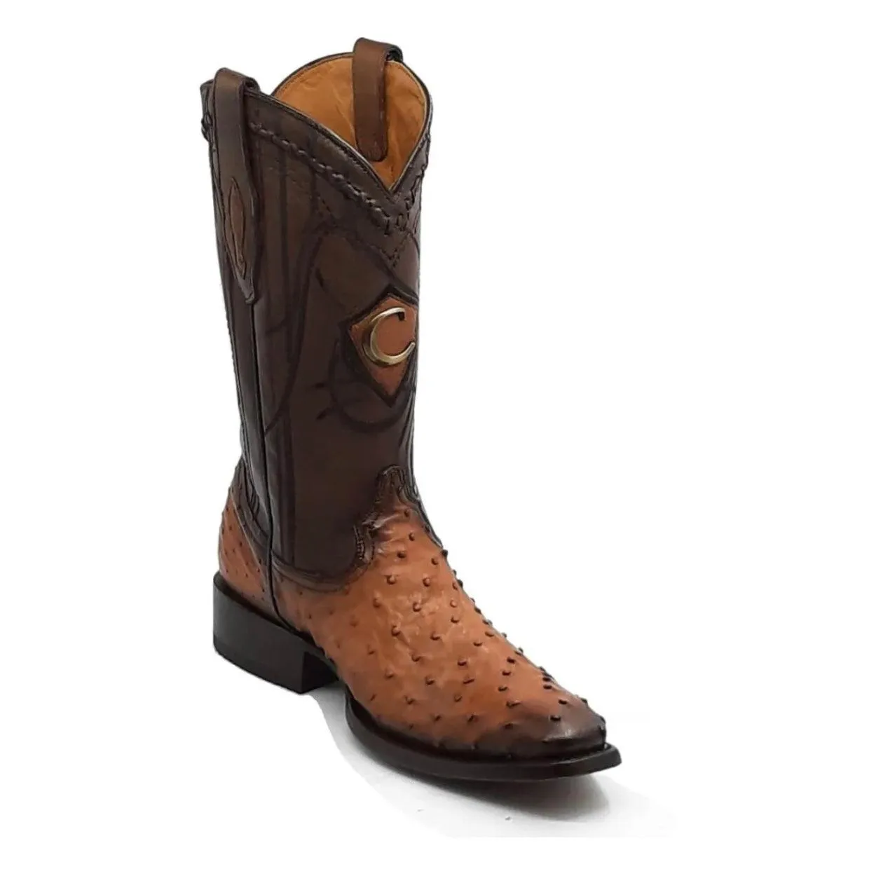 3C1NA1 - Cuadra brandy dress cowboy exotic ostrich leather boots for men