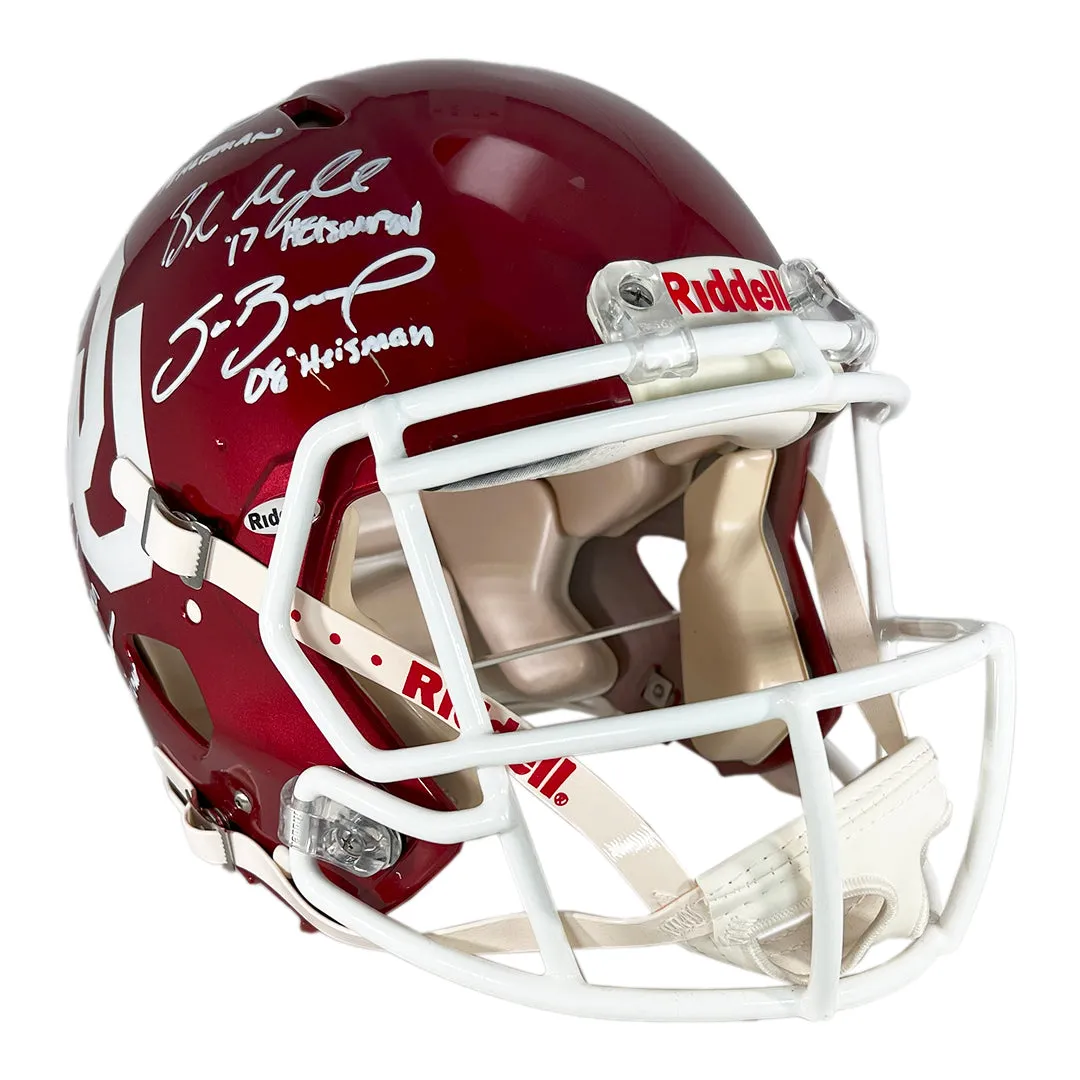 6 Heisman Winners Signed Heisman Inscription Oklahoma Sooners Authentic Speed Full-Size Football Helmet (JSA)