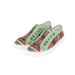 900-S031 Montana West Aztec Print Canvas Shoes - By Case (12 Pairs/Case)