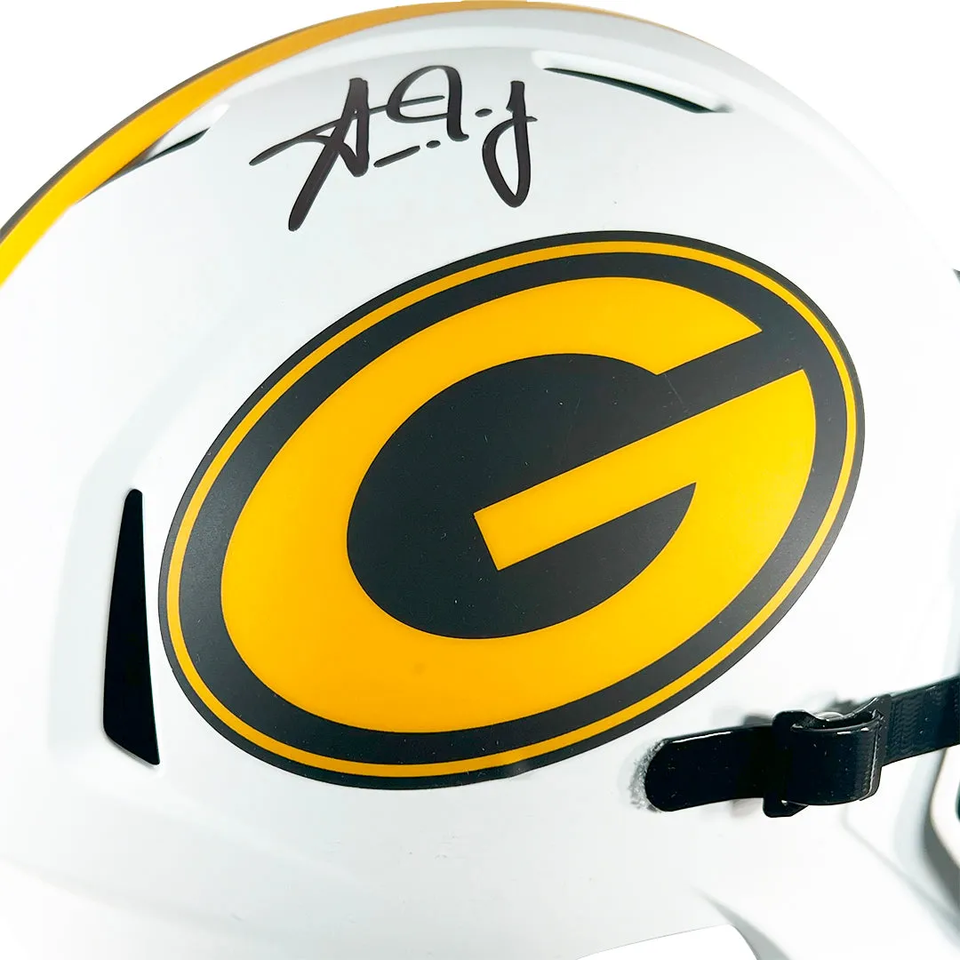 Aaron Jones Signed Green Bay Packers Lunar Eclipse Speed Full-Size Replica Football Helmet (Beckett)