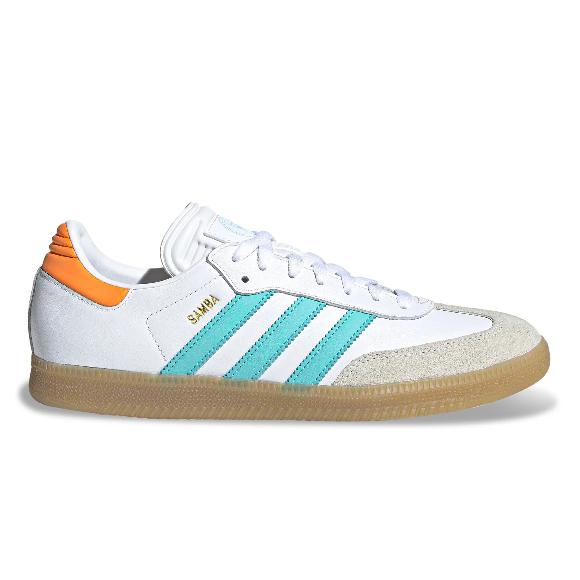 adidas Samba Inter Miami Indoor Soccer Shoes (White/Mint/Gum)