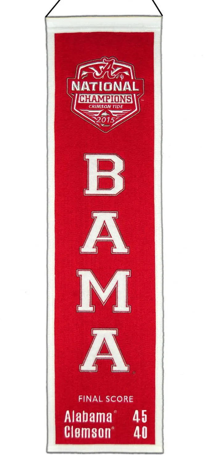 Alabama Crimson Tide 2016 Football National Champions Wool Heritage Banner 8x32"