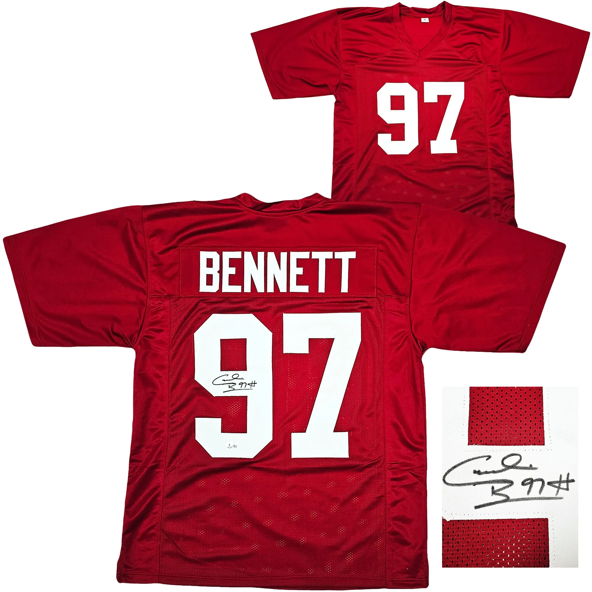 Alabama Crimson Tide Cornelius Bennett Autographed Maroon Jersey Beckett BAS Witness Stock #213096