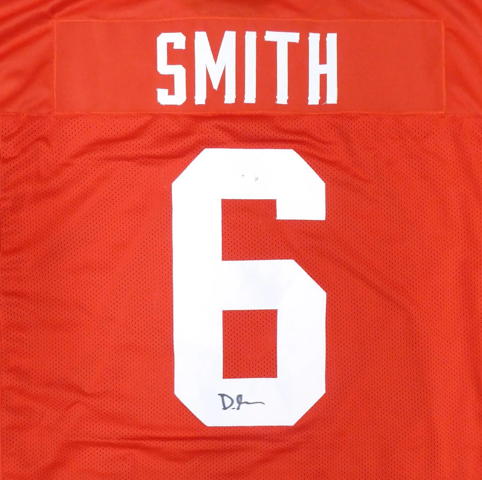 Alabama Crimson Tide Devonta Smith Autographed Red Jersey Signed on Bottom Beckett BAS Stock #191128