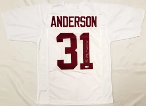 Alabama Crimson Tide Will Anderson Autographed White Jersey "Terminator" Beckett BAS Witness #WW05299