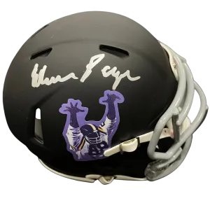 Alan Page Autographed Custom SotaStick Art Blackout Mini Helmet (Standard Number)