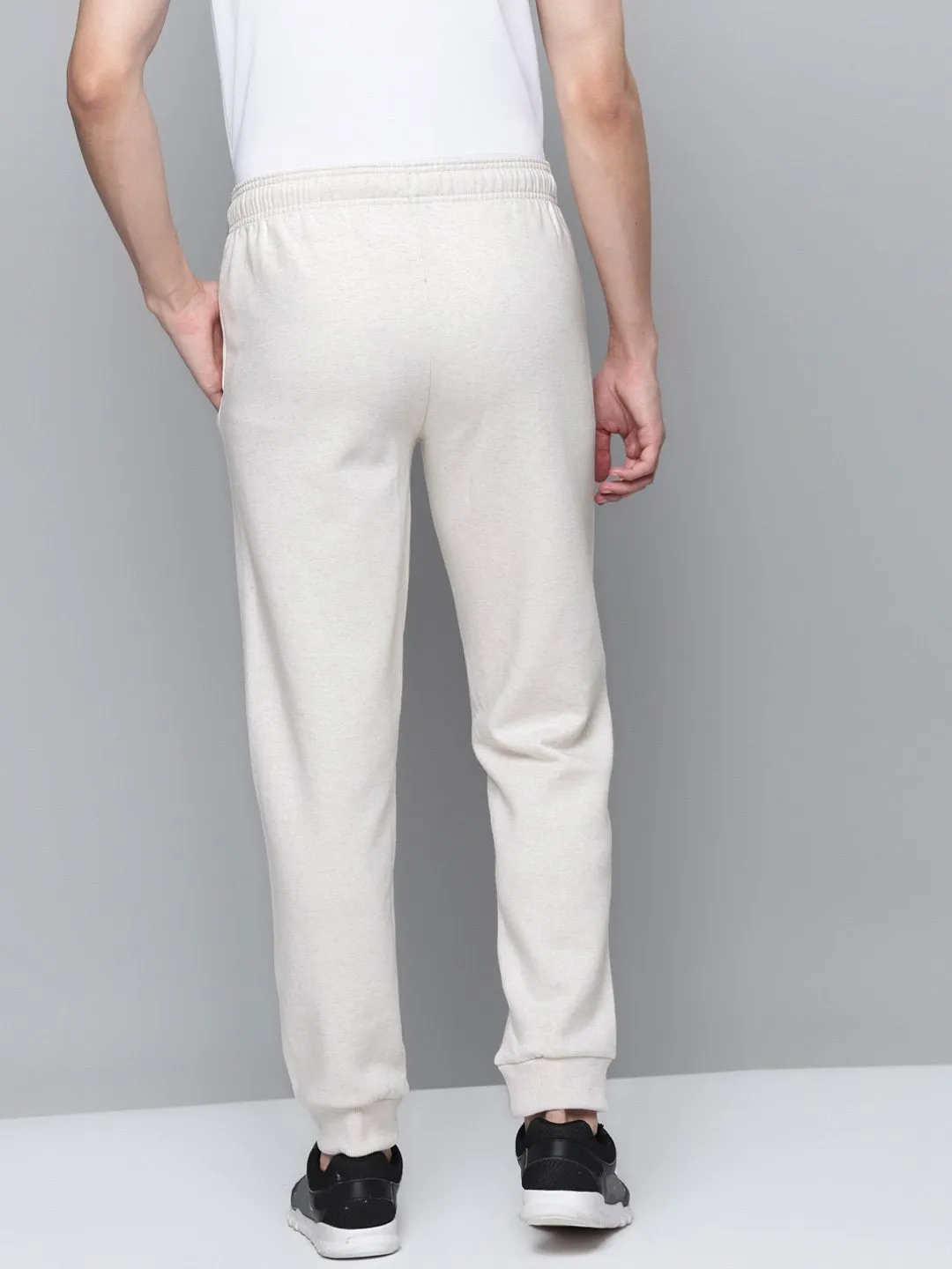 Alcis Men Off White Solid Joggers