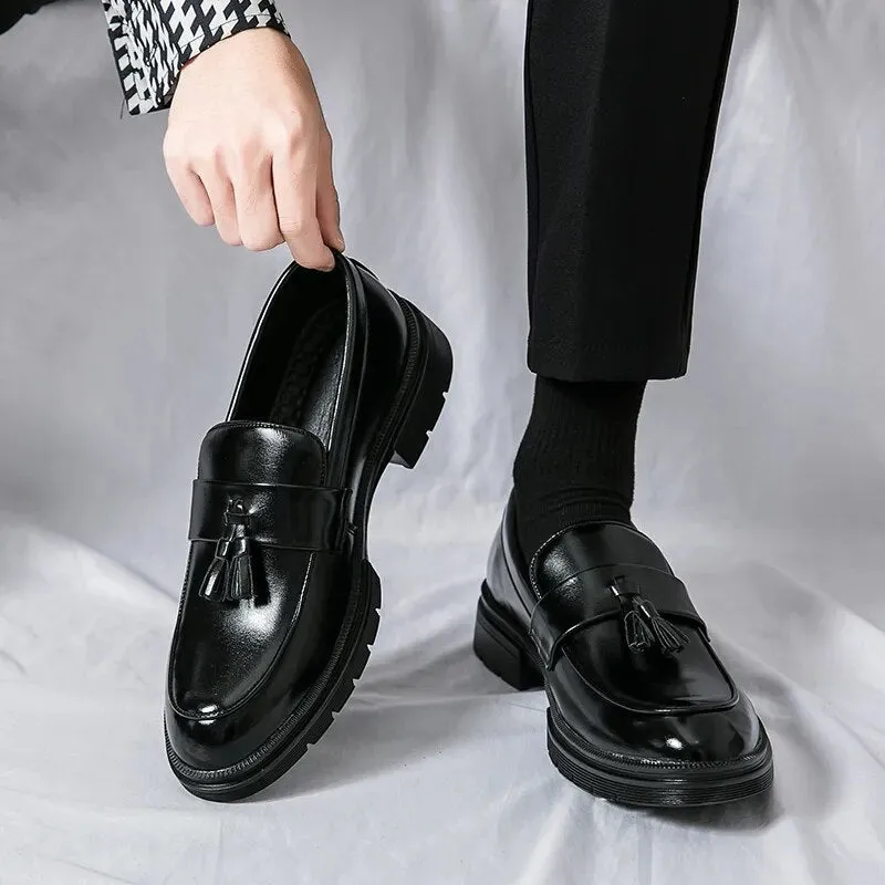 Amozae- Gwanak Faux Leather Tassel Loafers