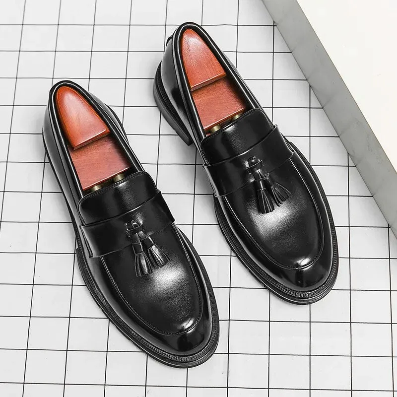 Amozae- Gwanak Faux Leather Tassel Loafers