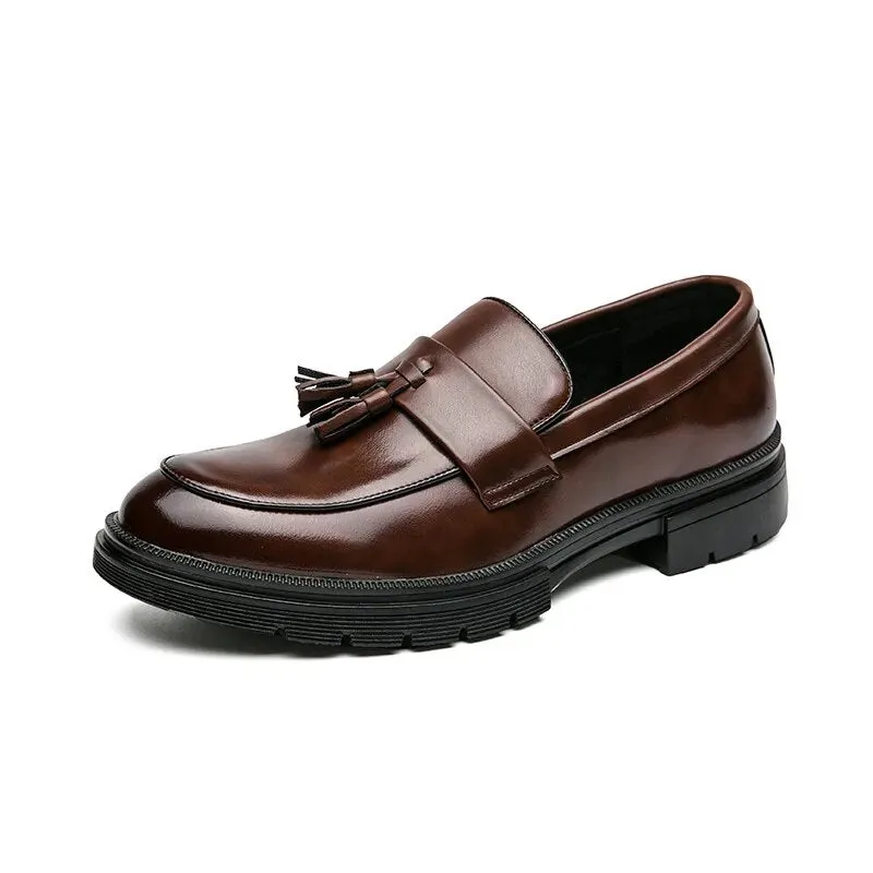 Amozae- Gwanak Faux Leather Tassel Loafers