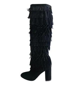 Aquazurra Suede Fringe Boots. Size 35.5