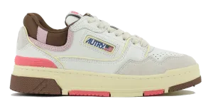 AUTRY CLC LOWTOP SNEAKER WHITE BROWN PINK