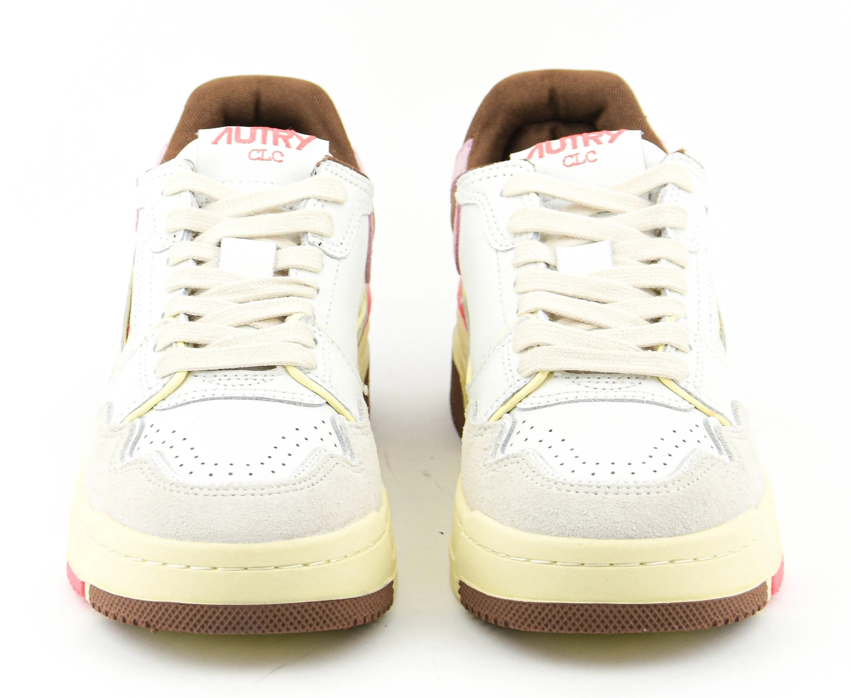 AUTRY CLC LOWTOP SNEAKER WHITE BROWN PINK