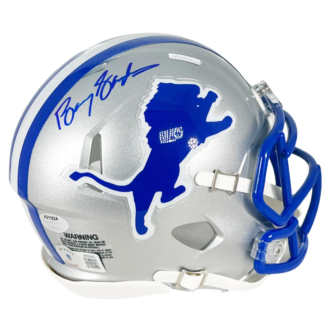 Barry Sanders Signed Detroit Lions Throwback 83-02 Speed Mini Football Helmet (Beckett)