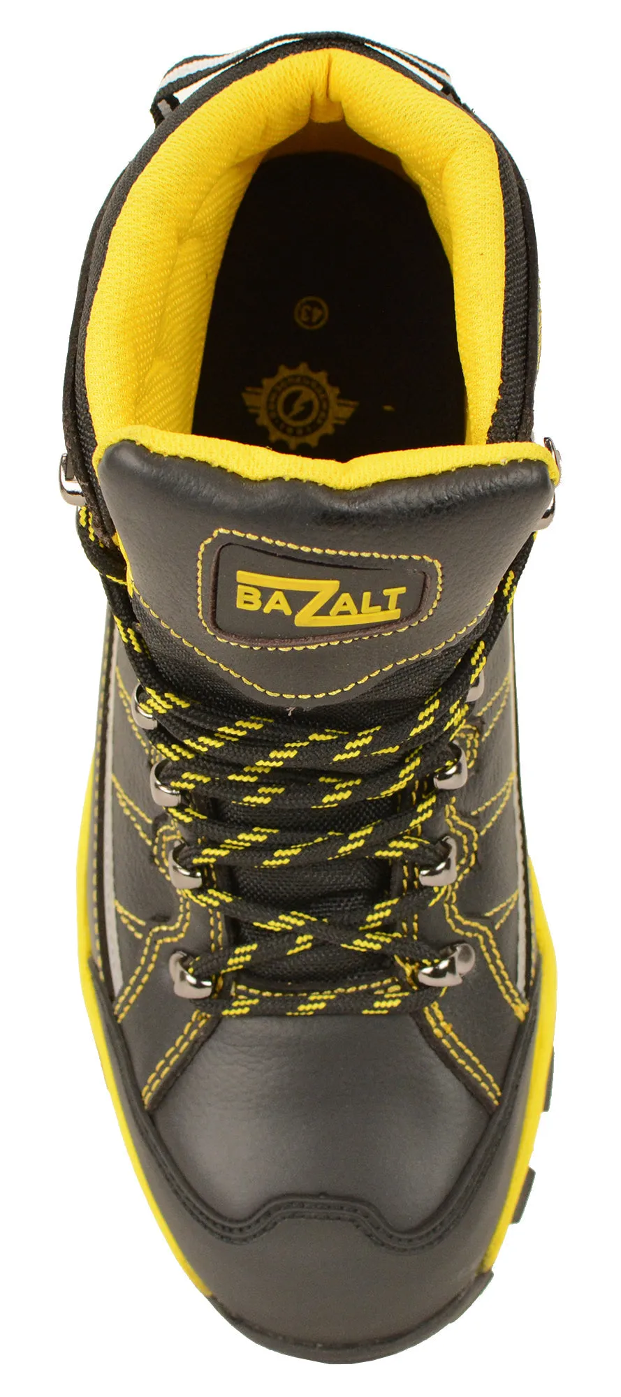 BAZALT-Men's Black & Yellow Water & Frost Proof Leather Boots-BLK/YELLOW-7