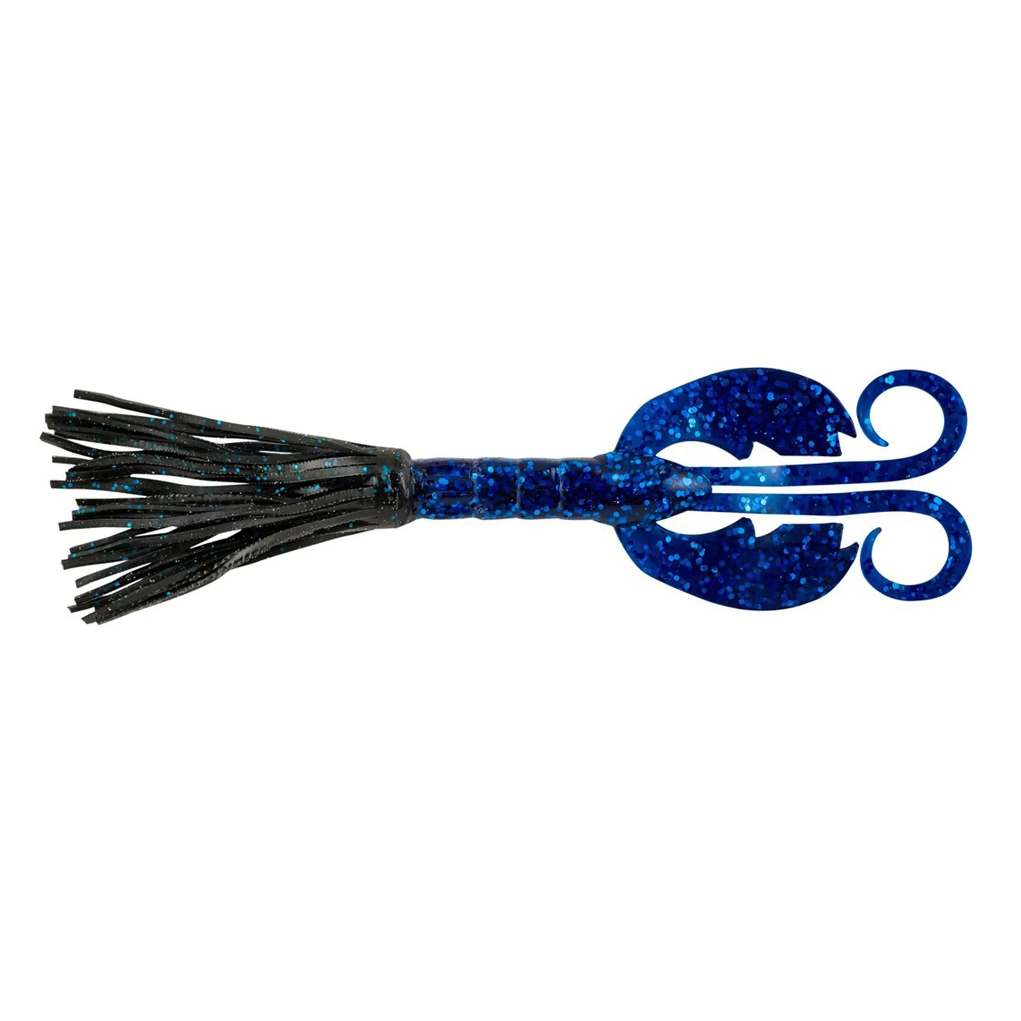 Bearded CrazyLeg Chigger Craw Soft Bait - 4 1-2" Length, Blue Fleck-Sapphire Blue, Per 5