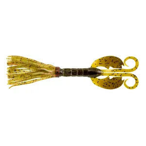 Bearded CrazyLeg Chigger Craw Soft Bait - 4 1-2" Length, California-Green Pumpkin, Per 5