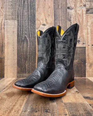 BLACK PYTHON | MEN SQUARE TOE COWBOY BOOTS