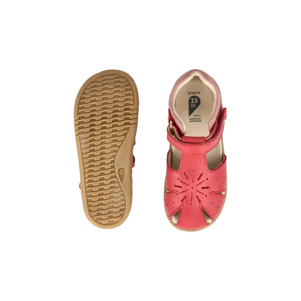 Bobux: I-Walk Compass Girls Sandals - Mineral Red   Rose