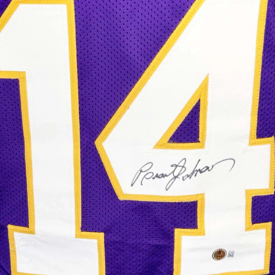 Brad Johnson Signed Minnesota Purple Football Jersey (Beckett)