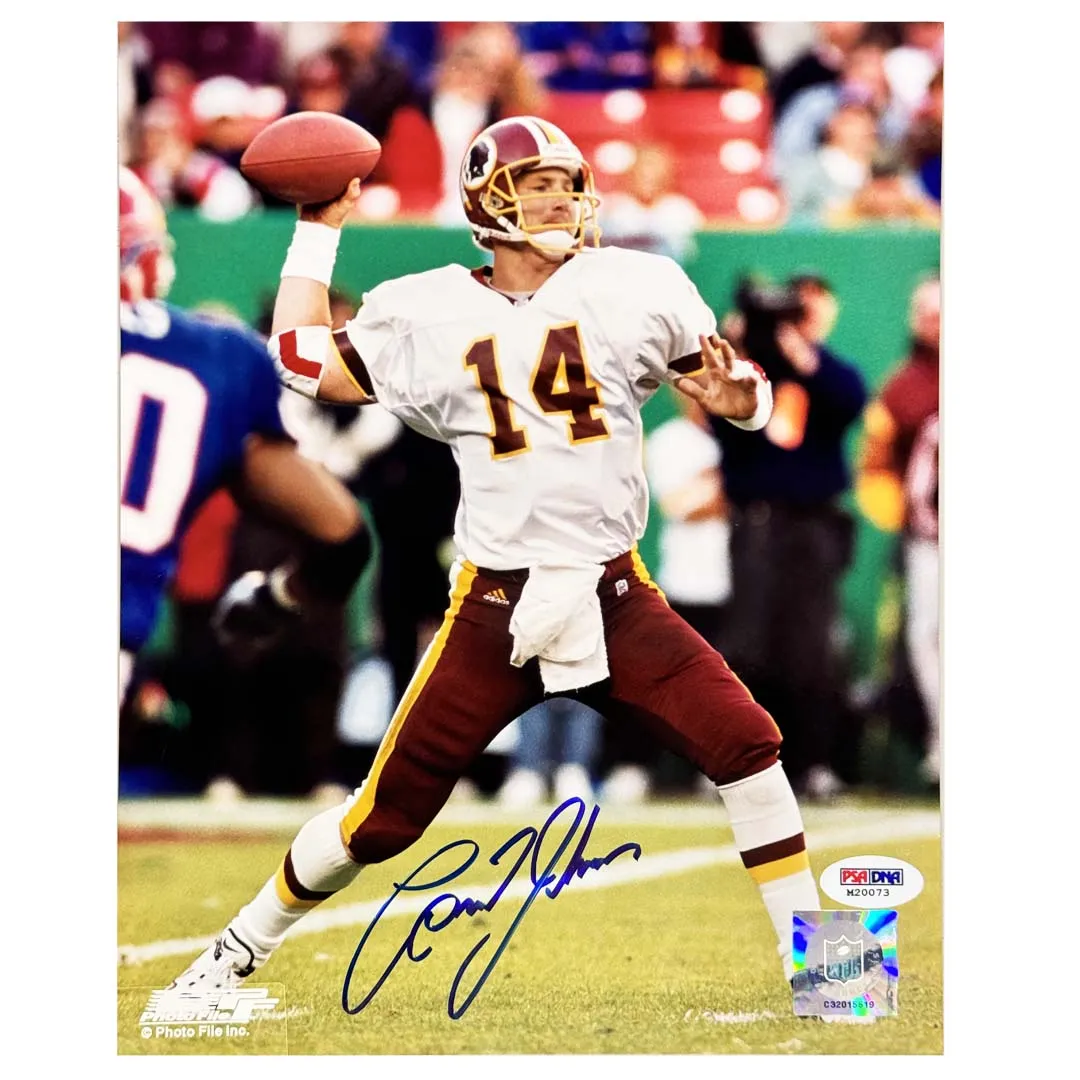 Brad Johnson Signed Washington Pose 2 Football 8x10 Photo (PSA)