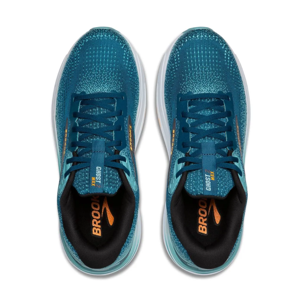 Brooks Ghost Max 2 Wide  (Mens) - Moroccan Blue/Aqua/Orange Pop