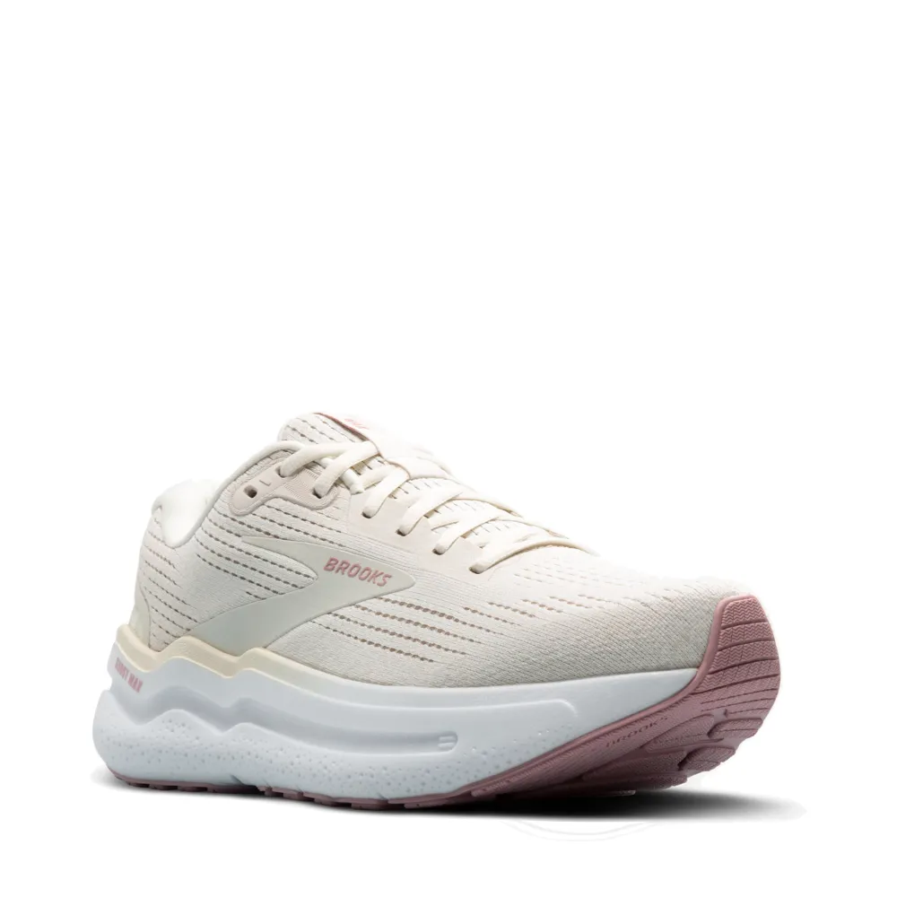 Brooks Women's Ghost Max 2 Sneaker in Coconut Milk/Gray/Zephyr