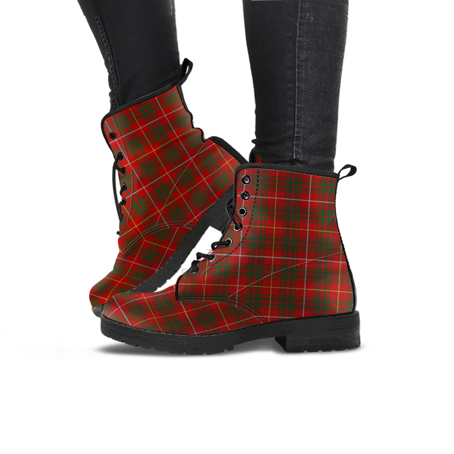 Bruce Tartan Leather Boots