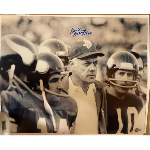 Bud Grant Signed and Inscribed 16x20 Photo (Black and White)