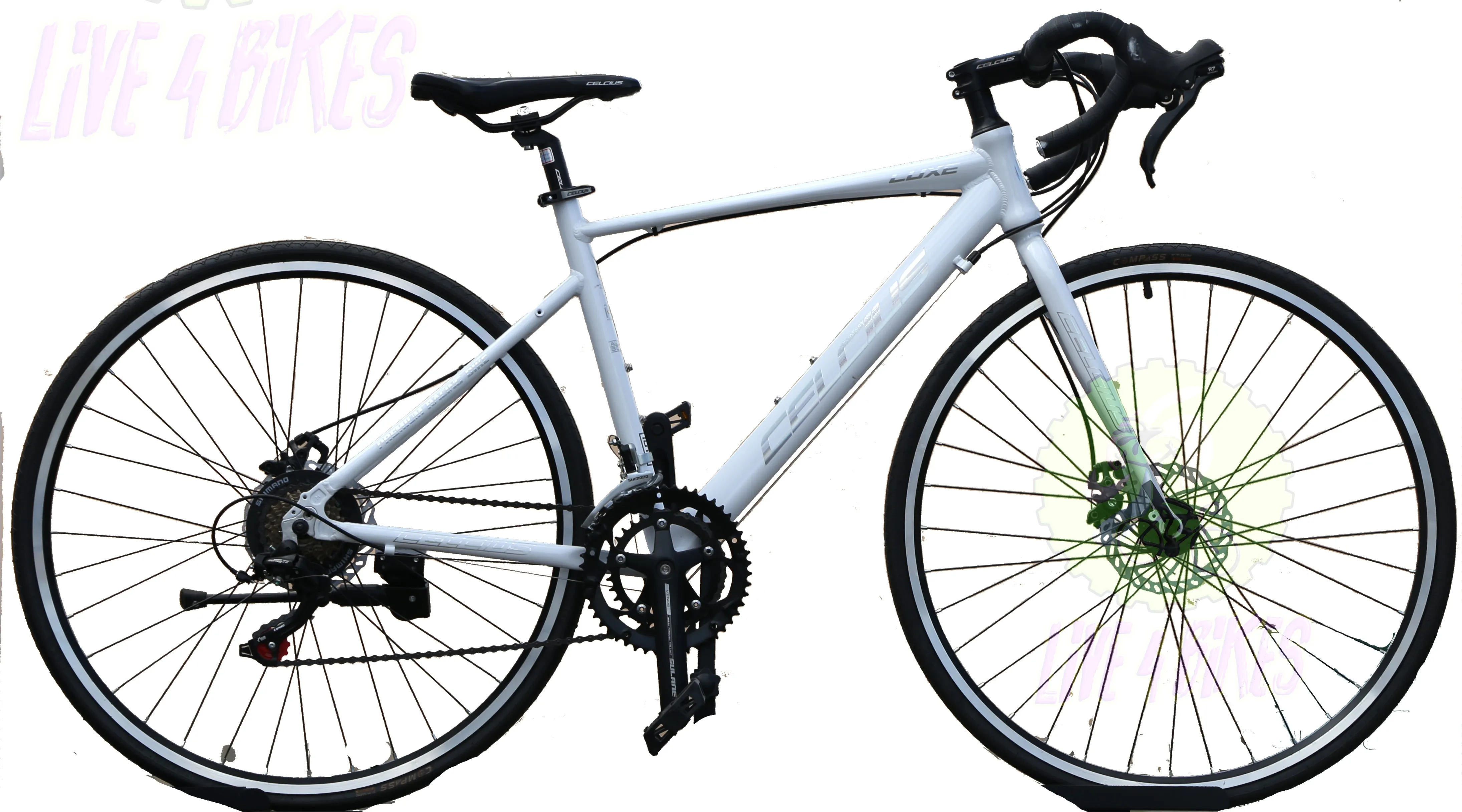 Celcius Luxe Road Bike w/ Disc Brakes 49cm Small Aluminum bicycle - Live4Bikes