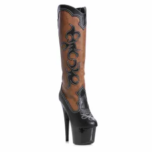 Charlie-709 Cowgirl Platform Boots