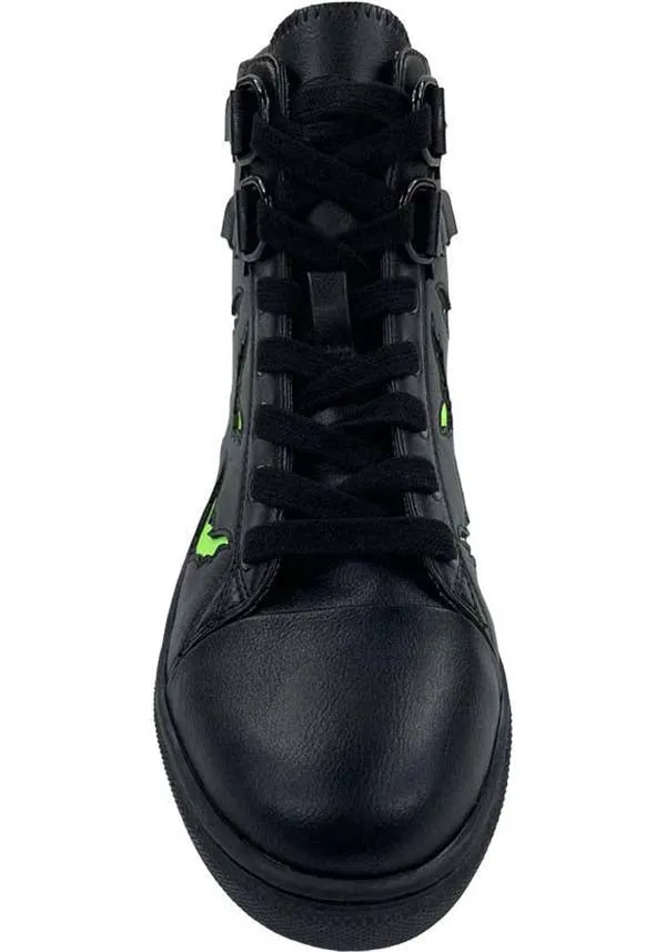 Chelsea Bat [Black/Green Glow] | BOOTS**