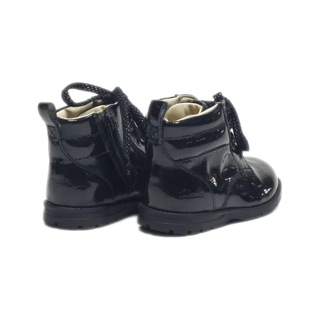 Clarks Lace-Up Shoes Leather Black Colour For Kids