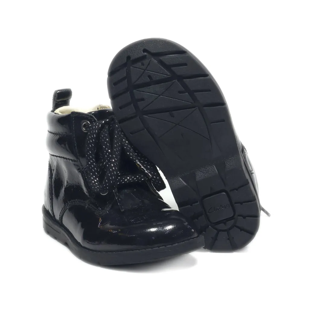 Clarks Lace-Up Shoes Leather Black Colour For Kids