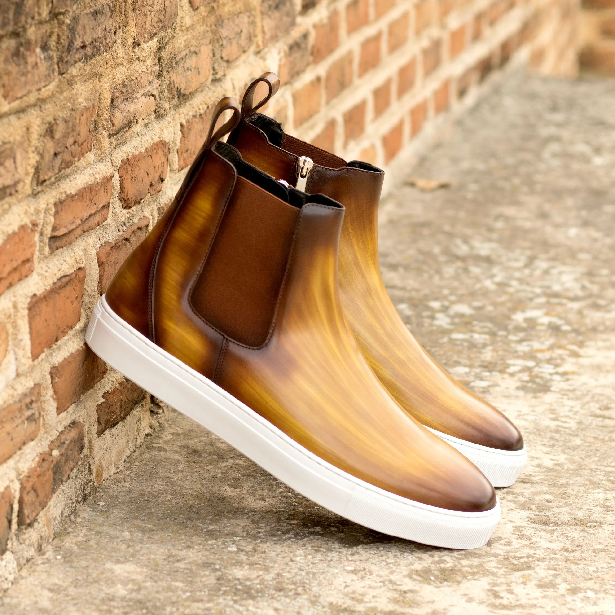 Cognac Regular Patina Chelsea Sneaker Boots