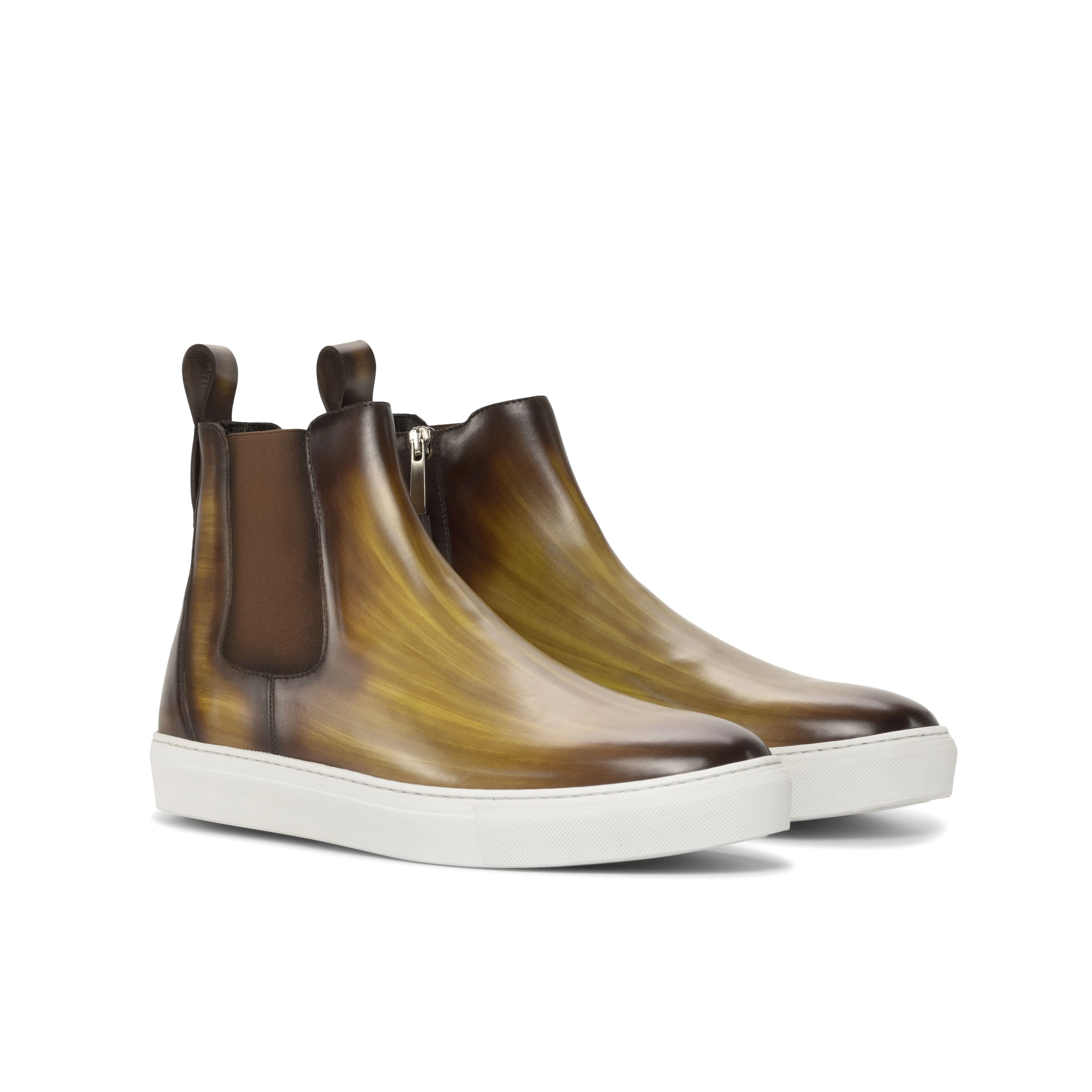 Cognac Regular Patina Chelsea Sneaker Boots