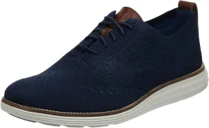 Cole Haan Men's Original Grand Knit Wing Tip II Sneaker Navy Blue / Ivory 7.5M